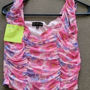 Sh13 Almost Famous Pink Floral Women's Top